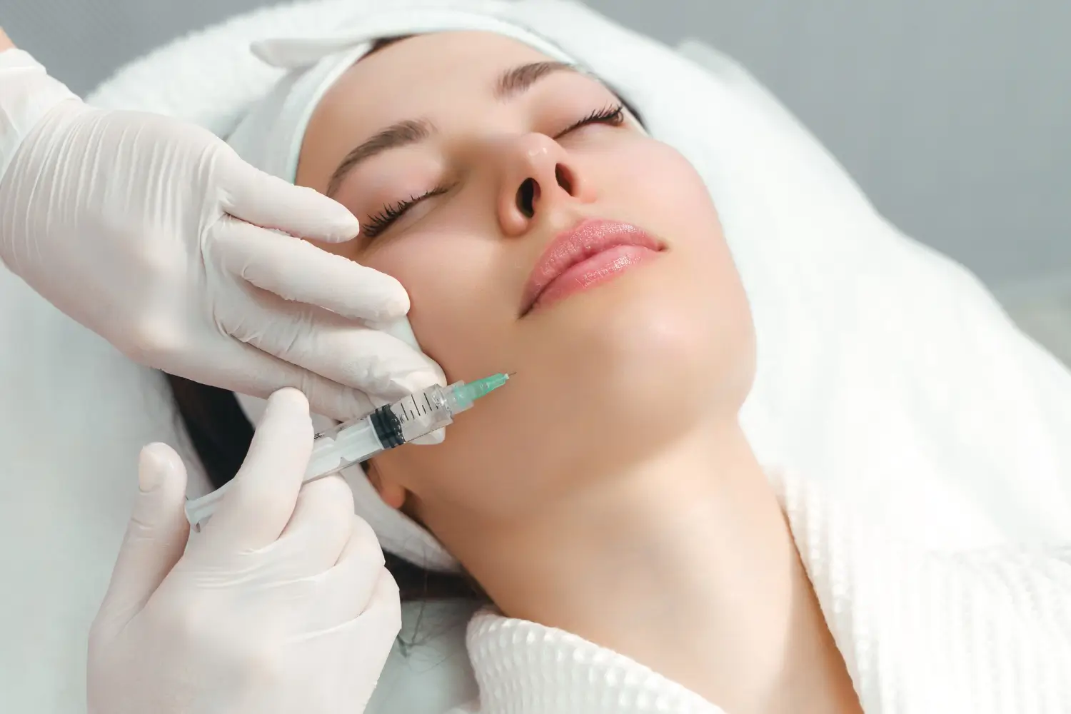 a patient receives filler treatment