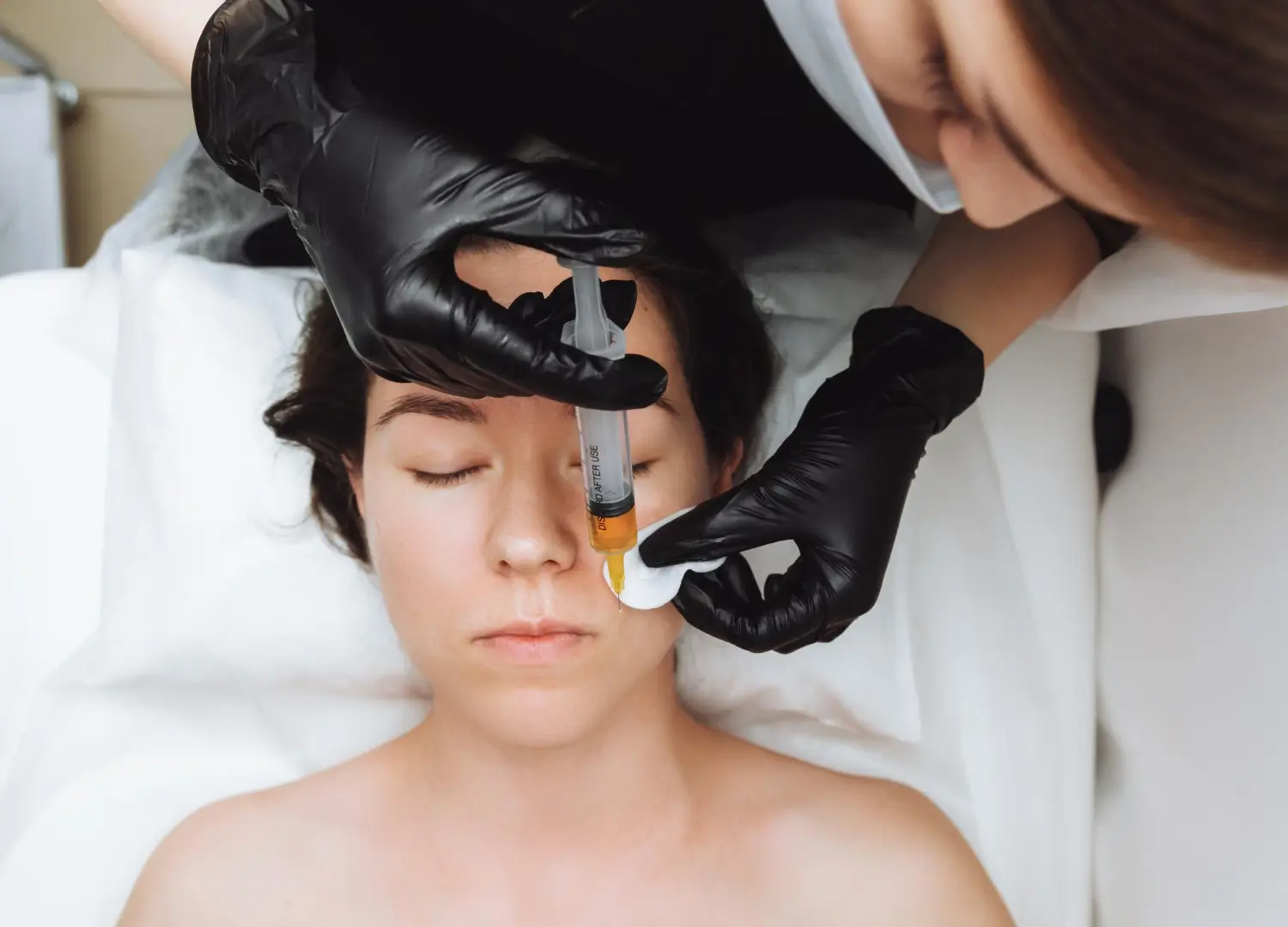 relaxed patient during injection