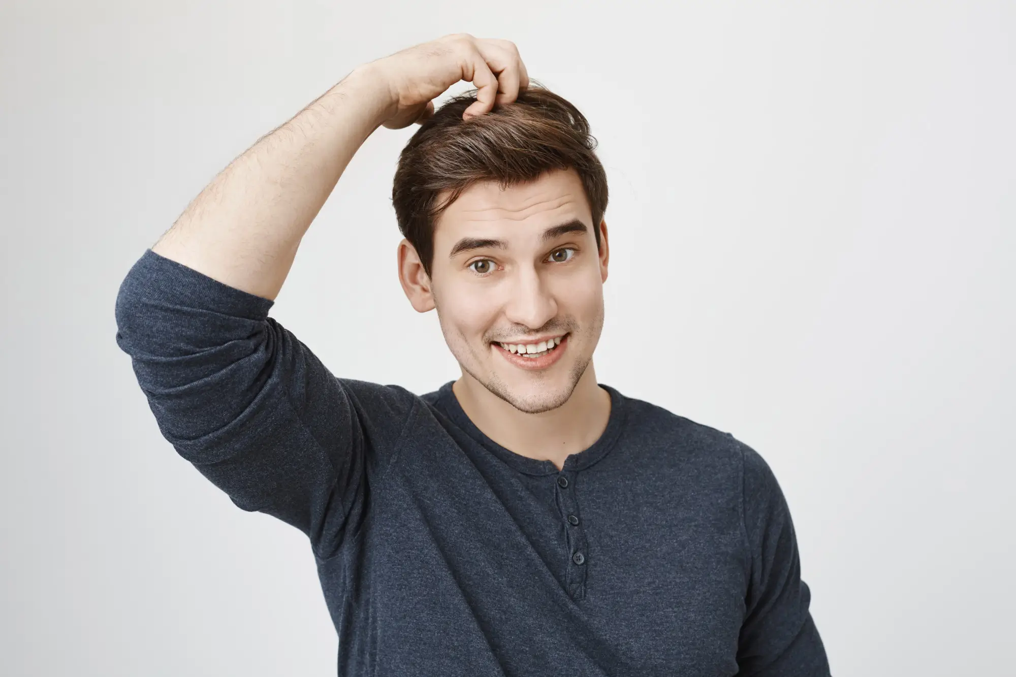 Man with healthy scalp.