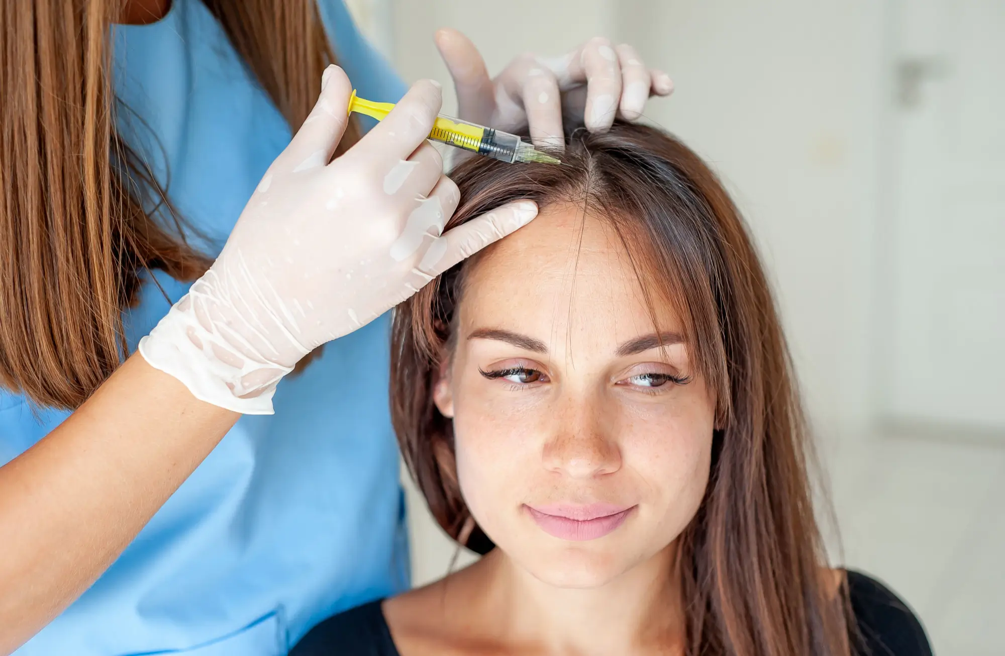 injecting in the scalp