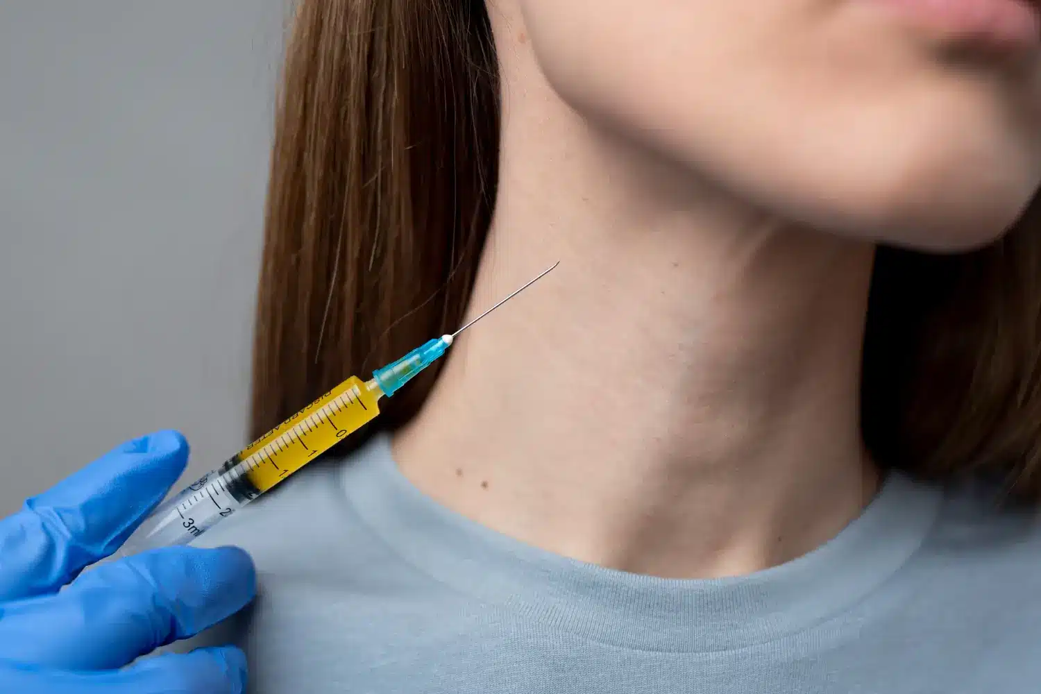 injecting on the jaw